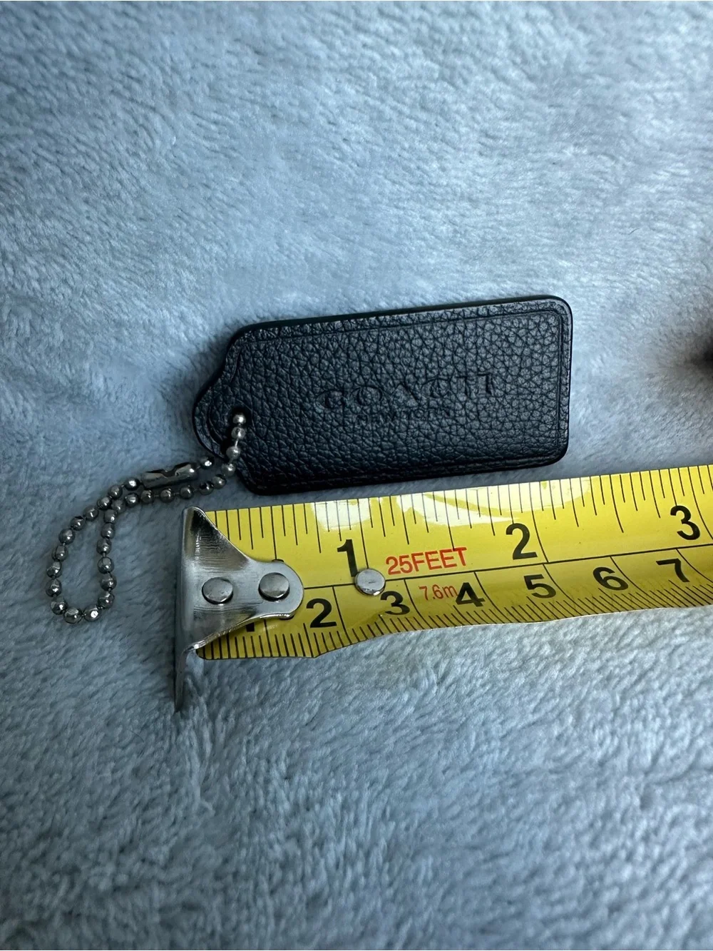 Coach Black Pebbled Leather Hang Tag Bag Charm Keychain Replacement